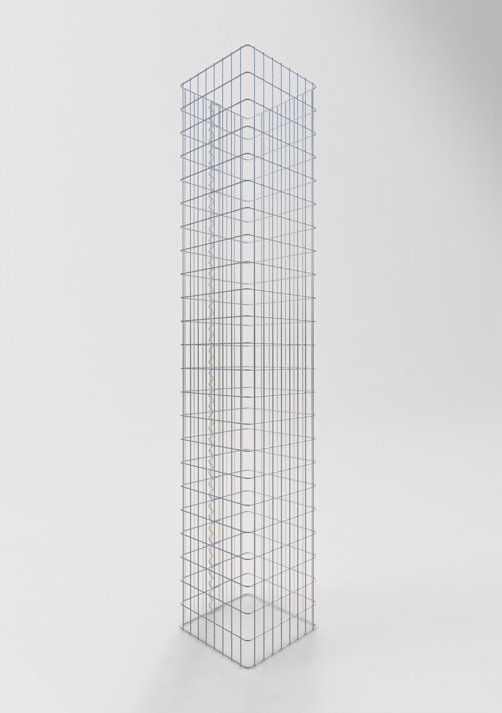 Colonna di gabbioni angolare 42 cm x 42 cm, 230 cm di altezza, MW 5 cm x 10 cm