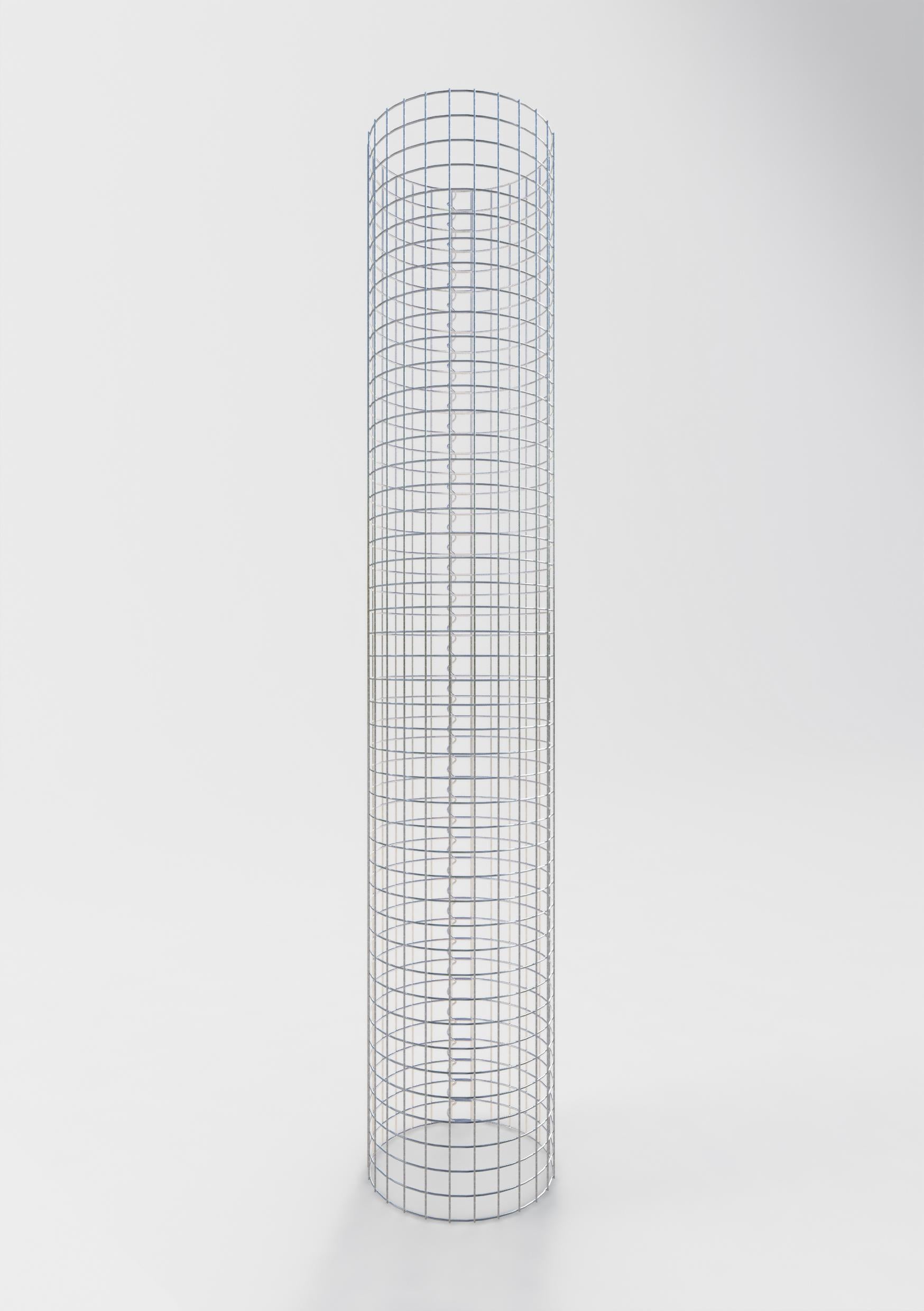 Colonna gabbionata rotonda 42 cm di diametro, 230 cm di altezza, maglia 5 cm x 5 cm