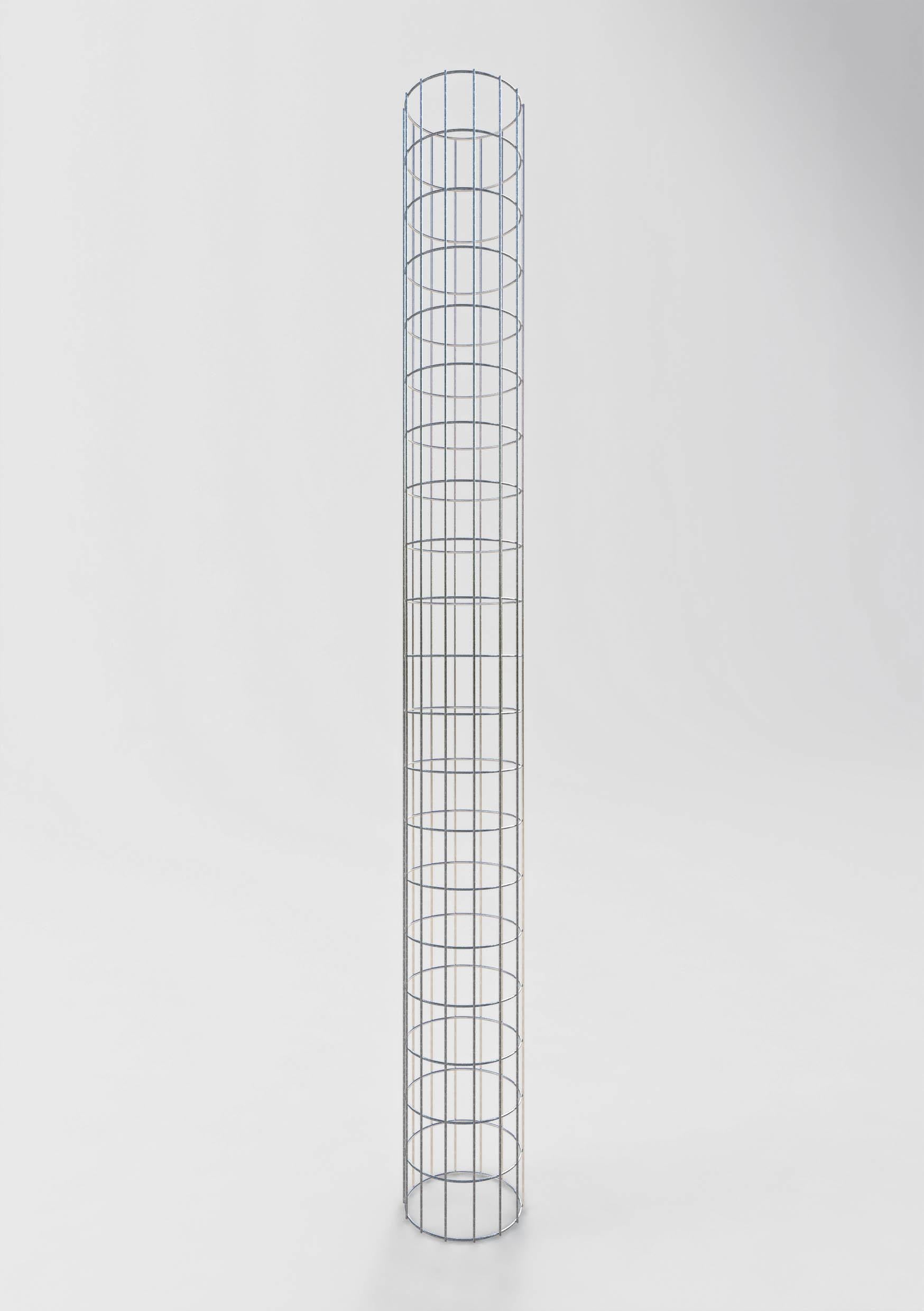 Gabionensäule rund feuerverzinkt, 22 cm  Durchmesser, 200 cm Höhe, MW 5 cm x 10 cm